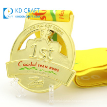 Custom design you own metal gold silver bronze plated logo 3D enamel running race marathon sports medal maker